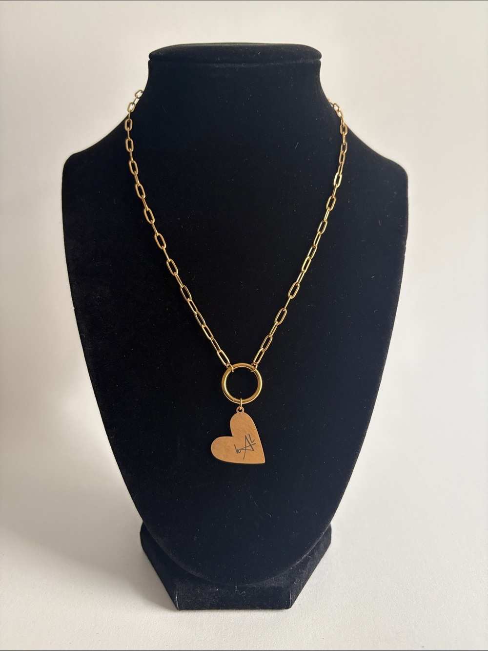 Gold Heart Pendant Chain Necklace - Women's Jewelry